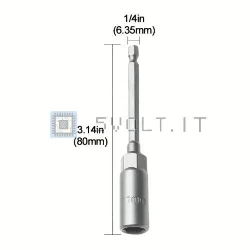 Punta Chiave Dado a Percussione 80x13mm Trapano