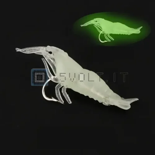 Esca Finta Gambero Fosforescente Realistico Pesca