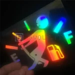 Adesivo Sticker Carburante Omino Arcobaleno Riflettente