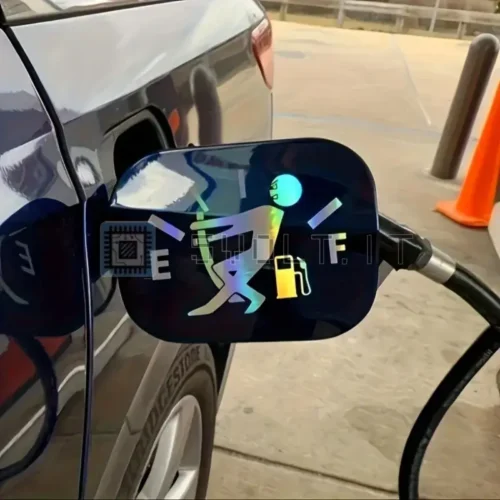Adesivo Sticker Carburante Omino Arcobaleno Riflettente