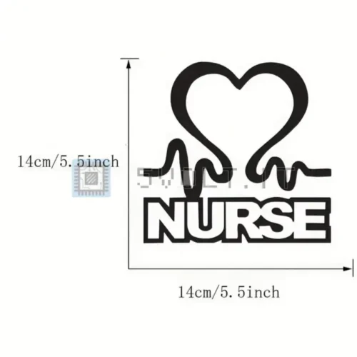Adesivo Sticker Infermiera con Cuore 14x14cm Nurse Vinile