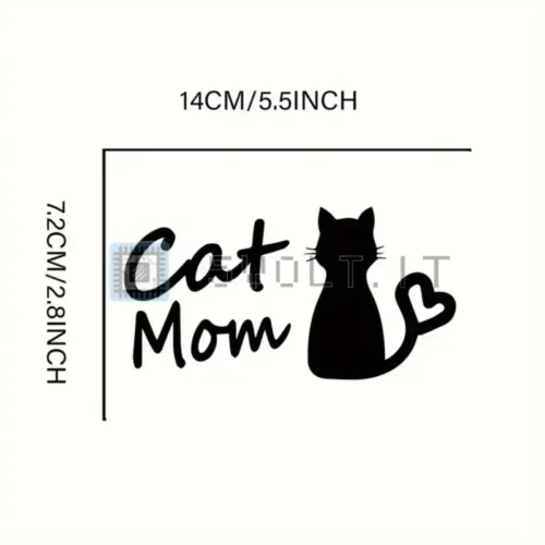 Adesivo Sticker per Vetro Gatto Mamma in Vinile 14x7cm