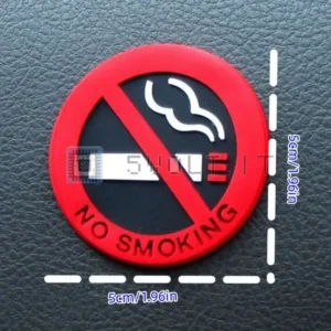 Adesivo Auto 3D No Smoking Stile Tondo 5x5cm Rosso