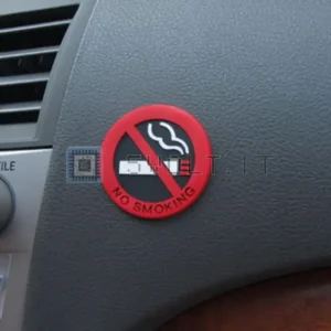 Adesivo Auto 3D No Smoking Stile Tondo 5x5cm Rosso