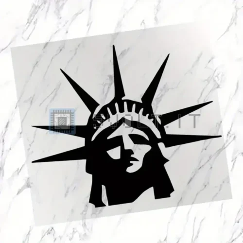 Adesivo Sticker Riflettente Testa Statua Libertà 21x17cm