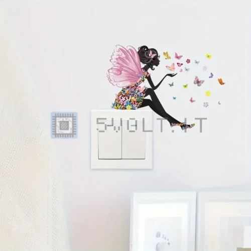 Adesivo Sticker Farfalla Donna Rosa Vinile 15x11cm