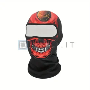 Sottocasco Balaclava Modello Teschio Rosso Protezione UV
