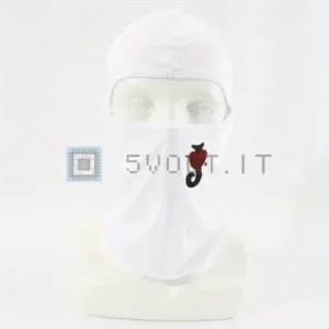 Sottocasco Balaclava Bianco con J e Cuore Protezione UV