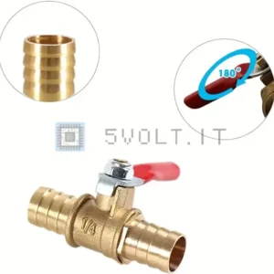 Valvola a Sfera Chiusura Rapida 8mm Tubo Flessibile Ottone