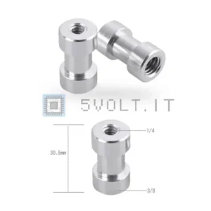 Adattatore Metallo da Femmina ¼ a Femmina 3/8 Treppiede