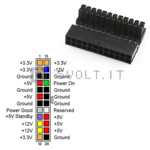 Connettore 24Pin a 24Pin 90 Gradi ATX Scheda Madre PH24