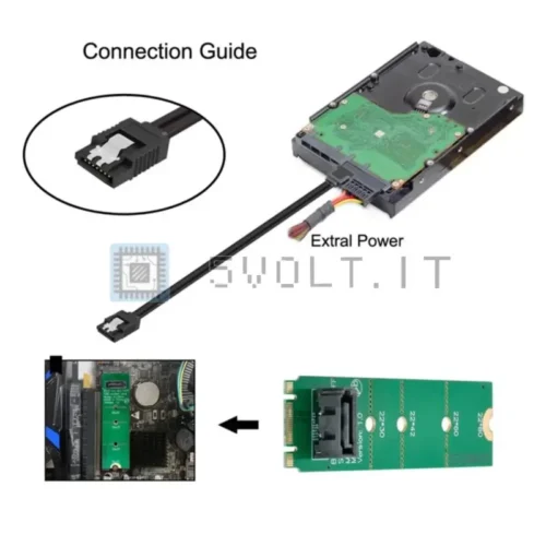 Adattatore SA-007 Scheda Madre NGFF M.2 a SATA Verticale