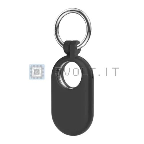 Cover Silicone Nera per Samsung Galaxy SmartTag 2 con Gancio