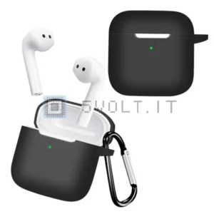 Cover Silicone Nera per Xiaomi Redmi Buds 3 con Gancio