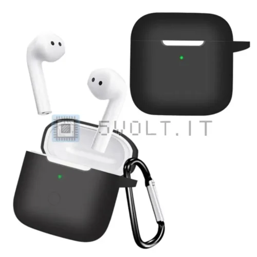 Cover Silicone Nera per Xiaomi Redmi Buds 3 con Gancio