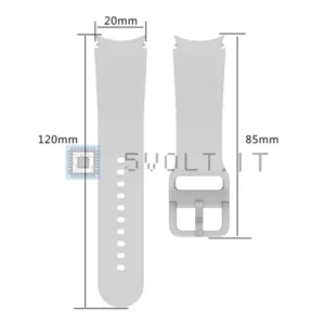 Cinturino Silicone Bianco per Galaxy Watch 6 5 5Pro