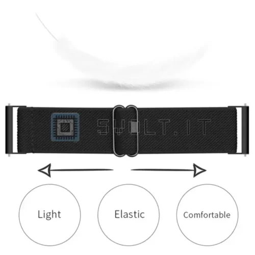 Cinturino Nylon Nero 20mm per Galaxy Watch 4 3