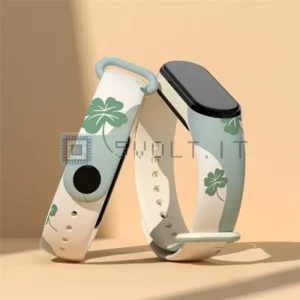Cinturino Silicone Bianco a Fiori Xiaomi Mi Band 3 4 5 6 7