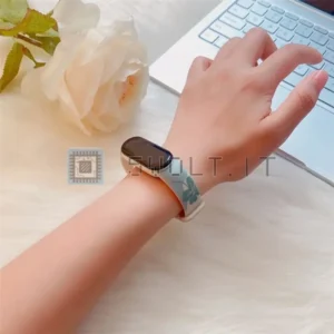 Cinturino Silicone Bianco a Fiori Xiaomi Mi Band 3 4 5 6 7