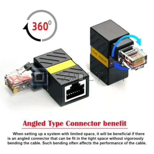 Adattatore da Cat6 UTP Maschio a RJ45 Femmina 360gradi