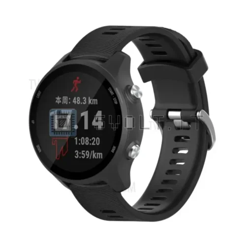 Cinturino Silicone per Garmin Forerunner 245 20mm Nero