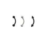 Set 3 Piercing Sopracciglio Acciaio Chirurgico Titanio Curvo