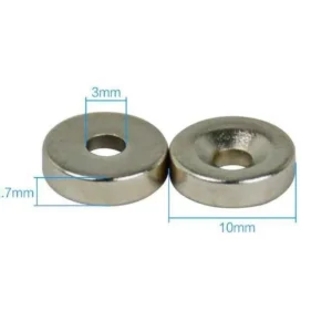 10 Pezzi Lotto Magnete Neodimio 10X3Mm Con Foro 3Mm N35
