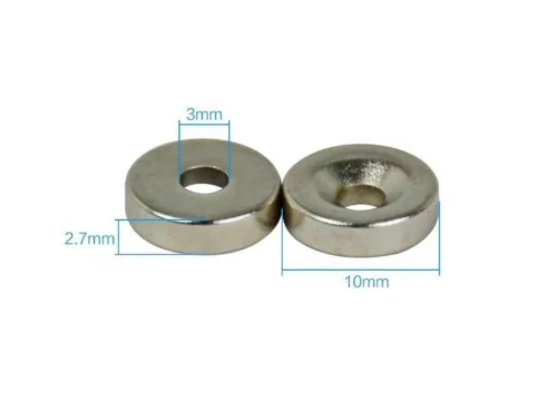 10 Pezzi Lotto Magnete Neodimio 10X3Mm Con Foro 3Mm N35
