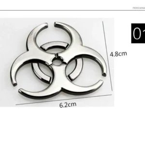 Adesivo 3D Metallizzato Biohazard Cromato Umbrella Auto 5x6