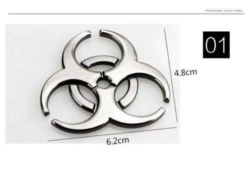 Adesivo 3D Metallizzato Biohazard Cromato Umbrella Auto 5x6
