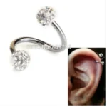 Piercing Orecchio Twist Helix Acciaio Chirurgico 18G Strass