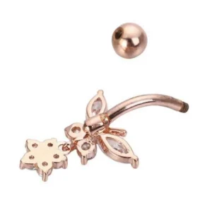 Piercing Ombelico Anallergico Acciaio Chirurgico Farfalla Butterfly