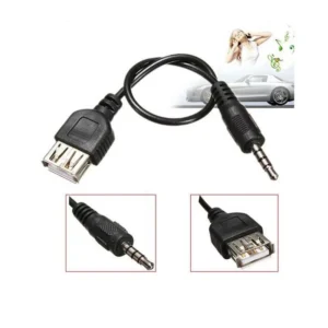 Cavo Audio Jack Maschio 3.5mm a USB 2.0 Femmina AUX Auto Mp3