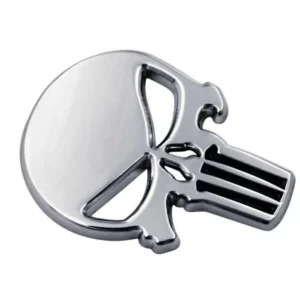 Adesivo Auto 3D Punisher Emblema Teschio Metallizzato