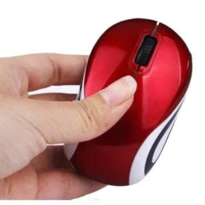 Mini Mouse Ottico Rosso 2.4Ghz Per Pc Laptop Gaming Wireless