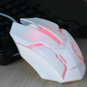 Mouse Gaming Con Filo Kebidu S1 Bianco 7 Colori Led Gamer