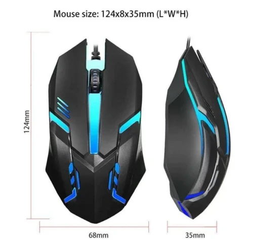 Mouse Gaming Con Filo Kebidu S1 Bianco 7 Colori Led Gamer