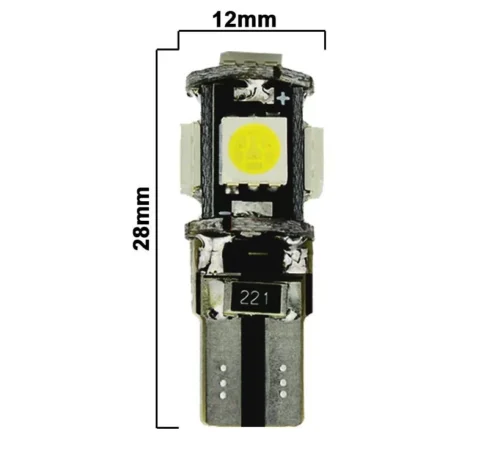 10 Lampadine Posizione Canbus 5050 T10 W5W No Errore 5 Led