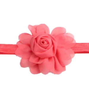 Fascia Chiffon Per Bambina Colore Rosa Per Capelli Neonati
