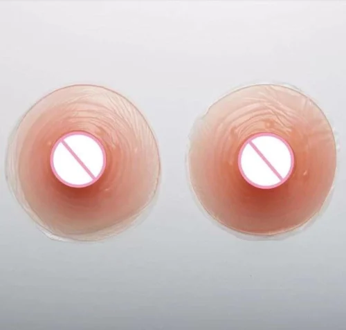 Coppia Capezzoli Finti Silicone Morbido Copertura Adesivi