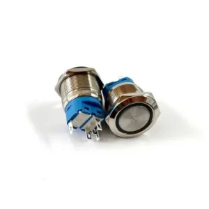 Pulsante Blu 12V Acciaio Impermeabile Inox