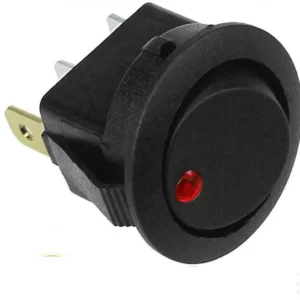 2 Pezzi Interruttore Con Led Rosso 16A 12V Switch Rotondo