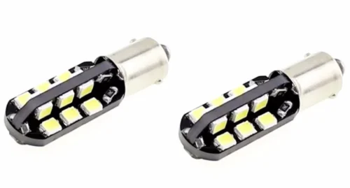 2 Lampadine Bax9S H6W Luce Bianca 24 Led Smd2835 12V Dc Auto