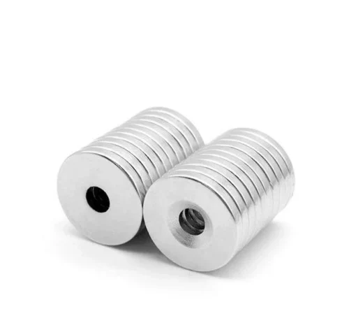 5 Pezzi Lotto N52 Magneti Al Neodimio 20X3Mm Con Foro 5Mm
