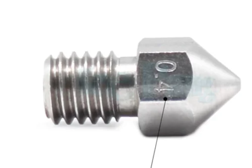 Ugello Estrusore Acciaio 0.4Mm Filettatura M6 Per 1,75mm