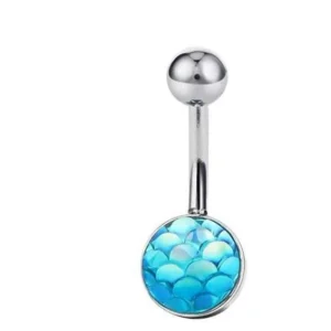 Piercing Ombelico Anallergico Sirena Pelle Acciaio Chirurgico