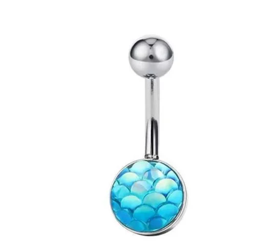 Piercing Ombelico Anallergico Sirena Pelle Acciaio Chirurgico