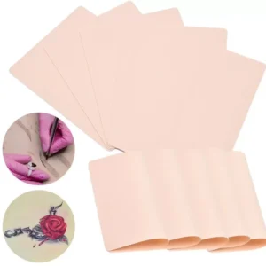 Lotto 5 Fogli Pelle Finta Sintetica Pratica Tatuaggi 14x19cm