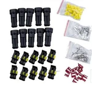 10 X Auto 2 Pin Way Sigillato Impermeabile Elettrico Filo
