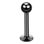 5 Pezzi Lotto Piercing Acciaio Chirurgico Lingua Labbro Nero